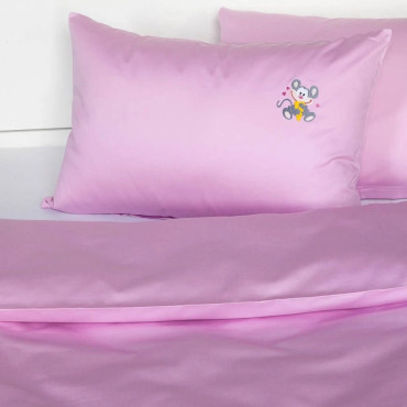 Růžové povlečení do postýlky Myška