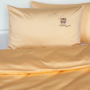 Pískové povlečení do postýlky s motivem Sovička