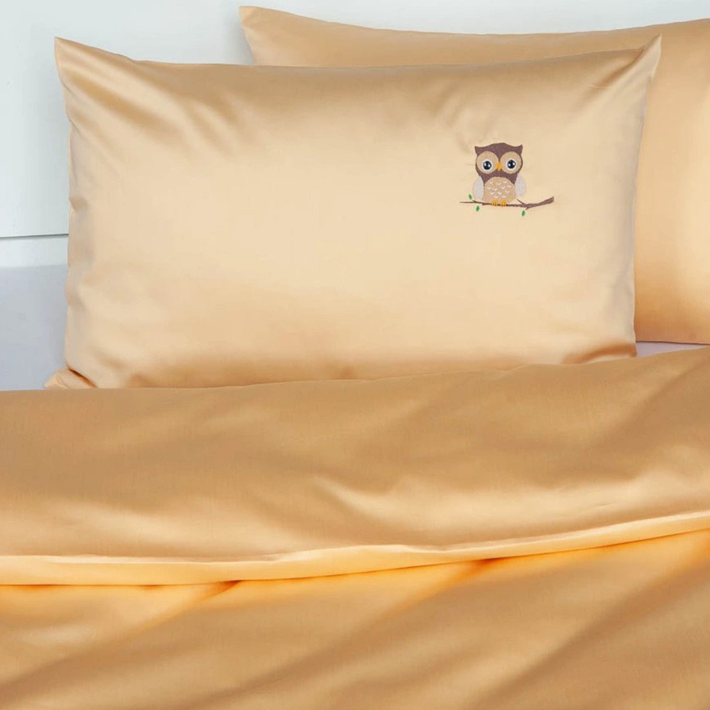 Pískové povlečení do postýlky s motivem Sovička