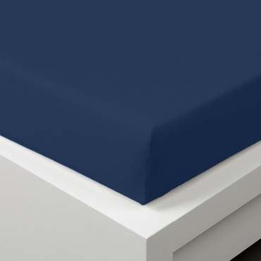Jersey prostěradlo s elastanem, temně modré