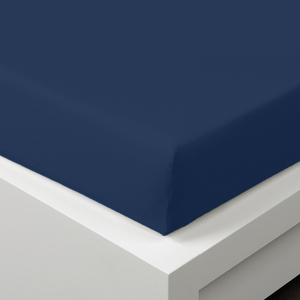 Jersey prostěradlo s elastanem, temně modré