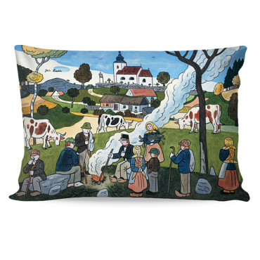 Luxusní povlak 33x50 cm - Josef Lada, Podzim, 100% bavlna