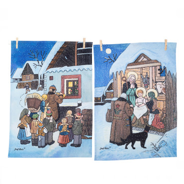 Kuchyňské utěrky Vánoční koledy 50x70cm z 100% bavlny