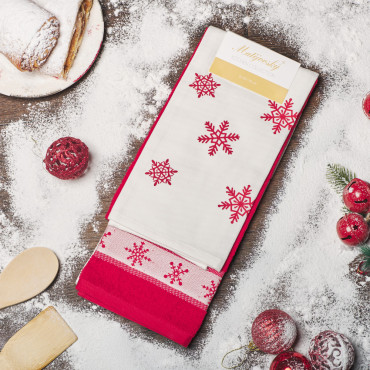 Vánoční utěrky s vločkami, 100% bavlna, různé velikosti