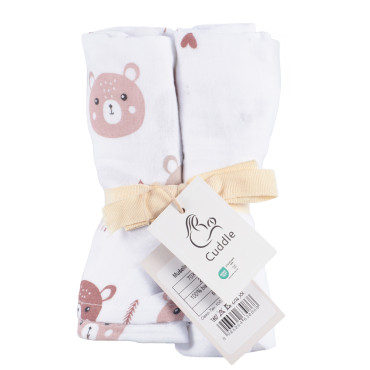 Mušelínové pleny Méďa a srdíčka 70x70 cm, certifikace EU