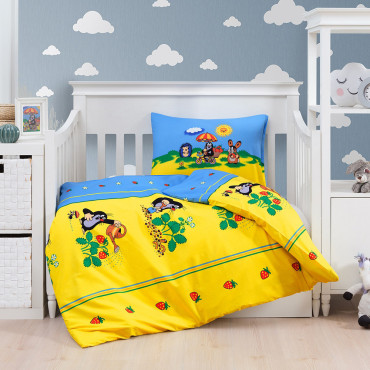 Bavlněné povlečení Krteček a jahůdky do postýlky, různé rozměry