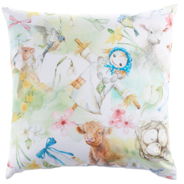 Luxusní bavlněný povlak Jaro 40x40cm s jarními motivy