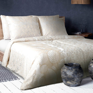 Luxusní damaškové povlečení Příběh listů zlatá