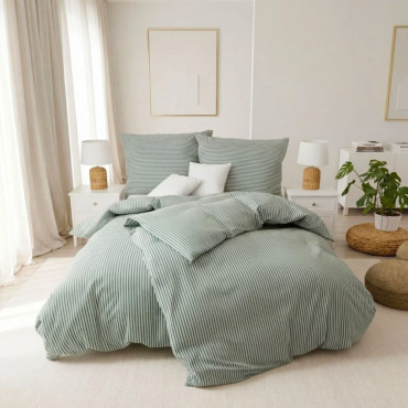 Povlečení staročeské proužky zelené